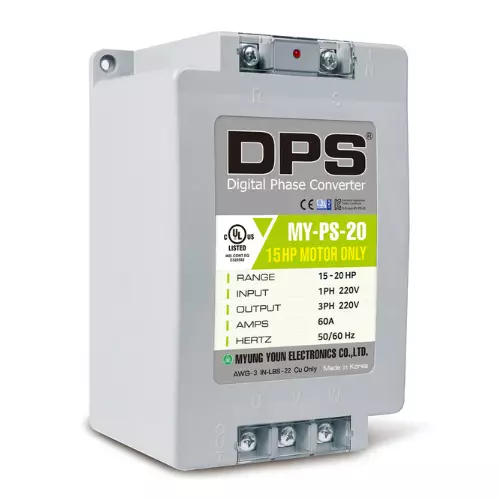 Single to 3 Phase Converter, Use 15HP(11kW) 45A Motor 200V-240V Only, MY-PS-20 1 s l500 253
