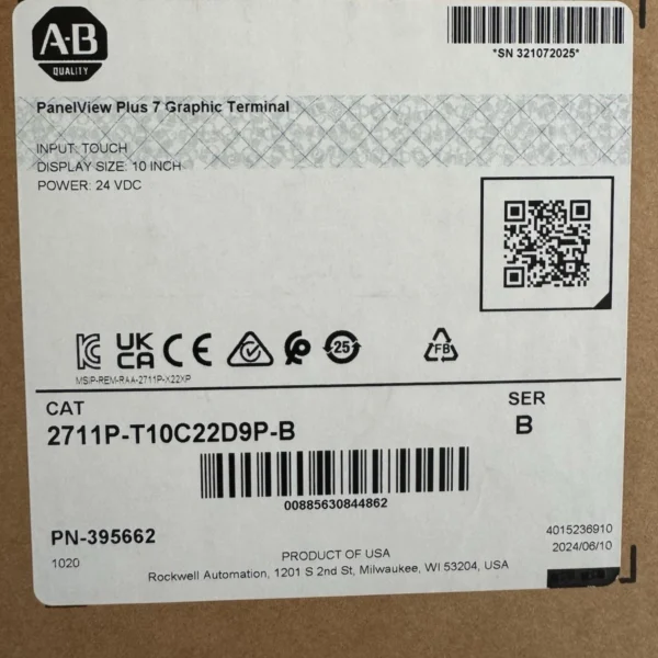 NEW LISTINGNew 2711P-T10C22D9P PanelView Plus 7 Graphic Terminal 10 SVGA 2711PT10C22D9P-B
