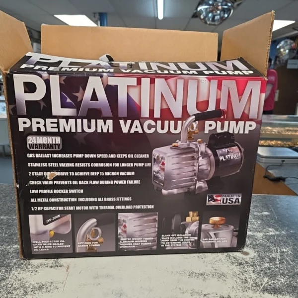 JB Industries DV-200N 7 CFM 2 Stage Platinum Vacuum Pump NEW-OPEN BOX HVAC TOOLS