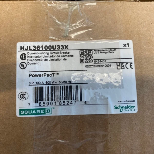 NEW LISTINGNew Square D HJL36100U33X 3 Pole Circuit Breaker