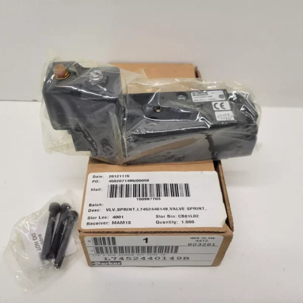 NEW OLD STOCK! PARKER 1/4 2 POSITION SINGLE SOLENOID PLUG IN VALVE L7452440149B
Opens in a new window or tab