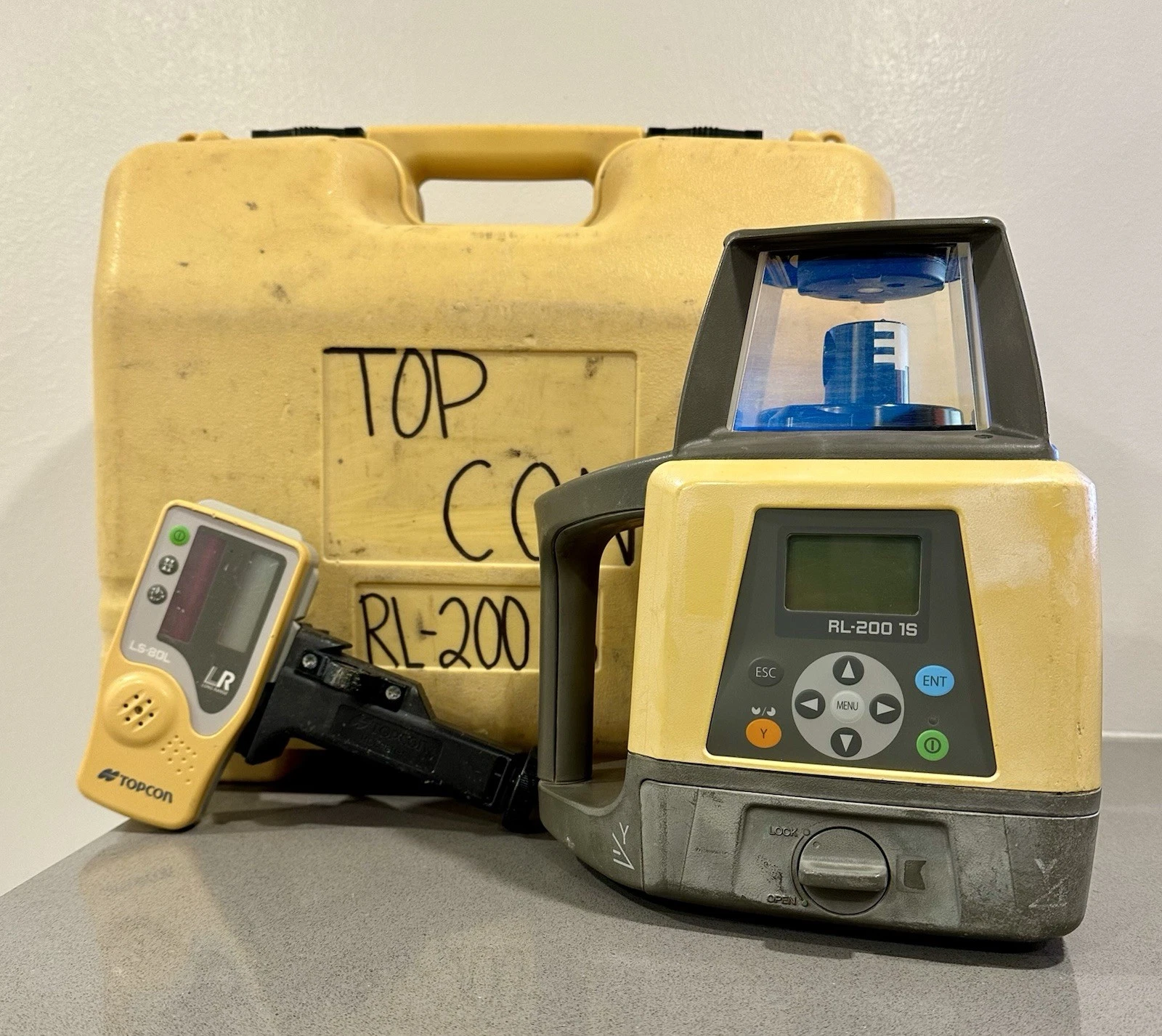 Topcon Model RL-200 1S Red Beam Rotary Laser & LS-80L w/ Hard Case - USED 1 RL 200 0