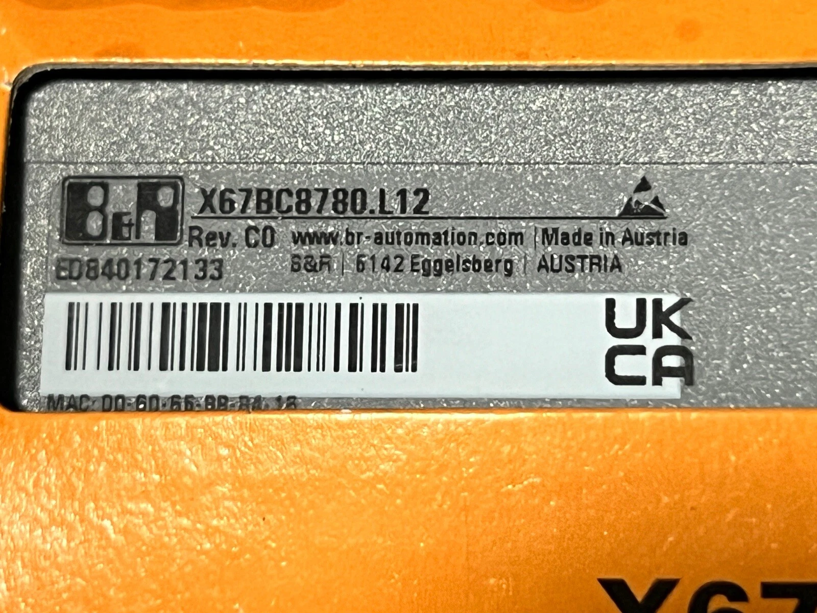 B&R PLC X67BC8780.L12 new FREE EXPEDITED SHIPPING 1 X67BC8780.L12 0