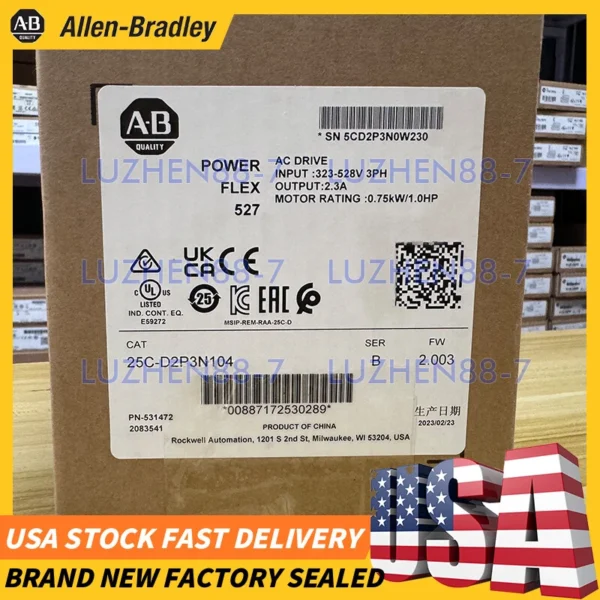 New Allen Bradley 25C-D2P3N104 PowerFlex 527 AC Drive 25CD2P3N104 -FREE SHIPPING