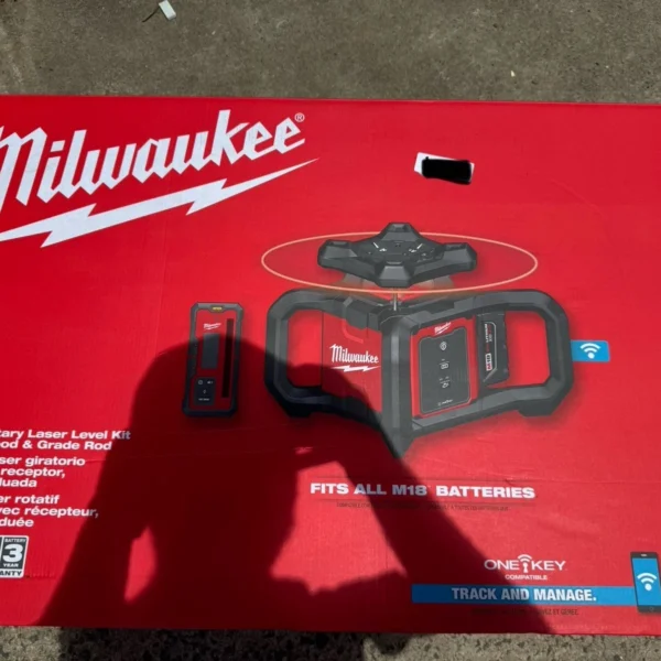 NEW Milwaukee M18 Red Rotary Laser Kit w/ Receiver, Tripod, & Grade Rod 3701-21T
