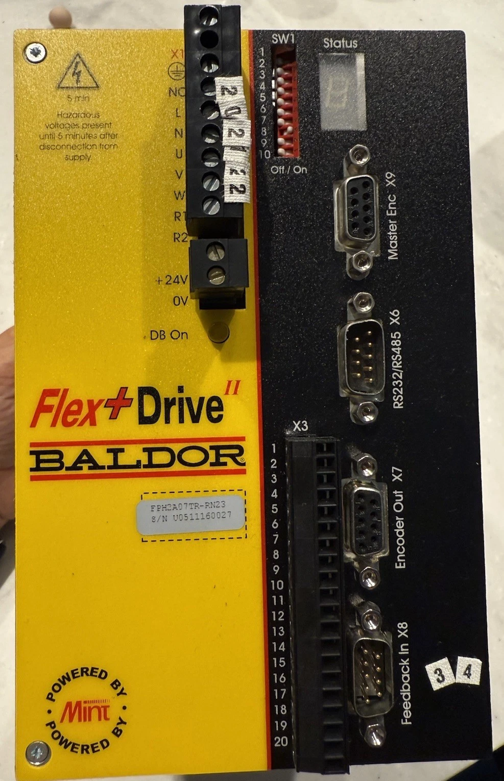Baldor FPH2A07TR-RN23 Flex+ Drive F+DII-230V/7.5A/24V/RES Used 1 FPH2A07TR RN23 0