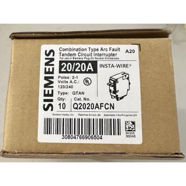 Siemens Q2020AFC Combination Arc Fault Tandem Circuit Breaker 10 pack!!!! New