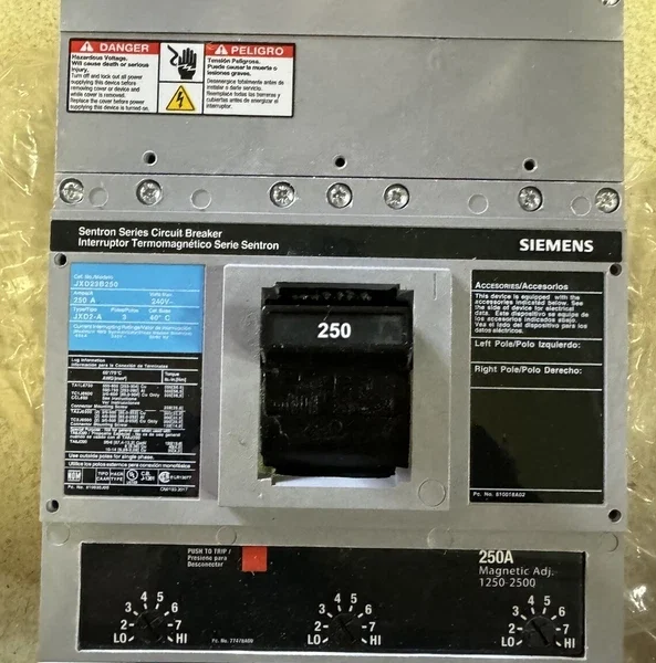 New Siemens Sentron JXD23B250 250 Amp 3 Pole 65KA@240V Circuit Breaker!!!