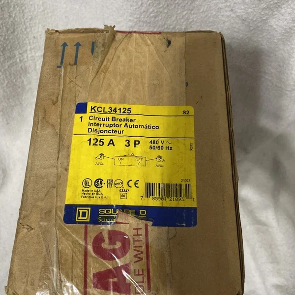 New In Box Square D Circuit Breaker KCL34125 3 Pole 125 AMP 480 V Sealed