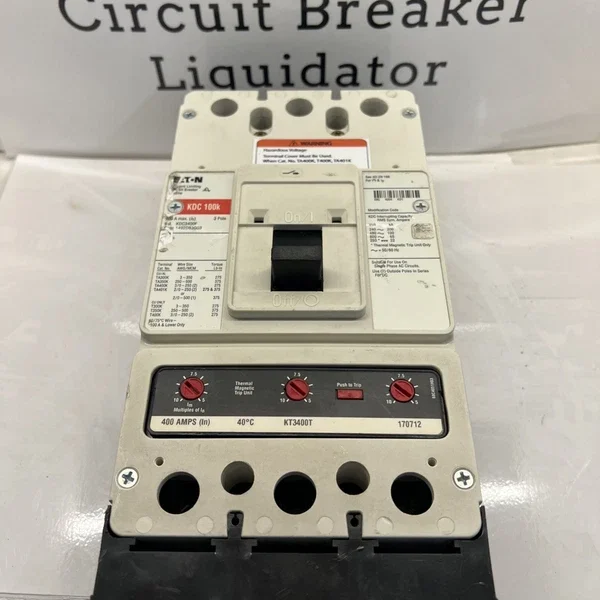 Eaton Cutler Hammer KDC3400F 400A 3P 100k Circuit Breaker w/KT3400T Trip Unit