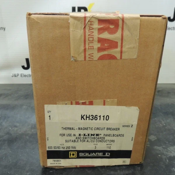 NEW Square D KH36110 110 Amp 600V 3 Pole Circuit Breaker
