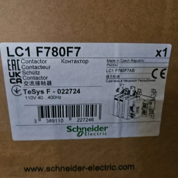 NEW Schneider Electric LC1F780F7 Contactor rated at 600 VAC, 780 AMP, 110 V Coil
