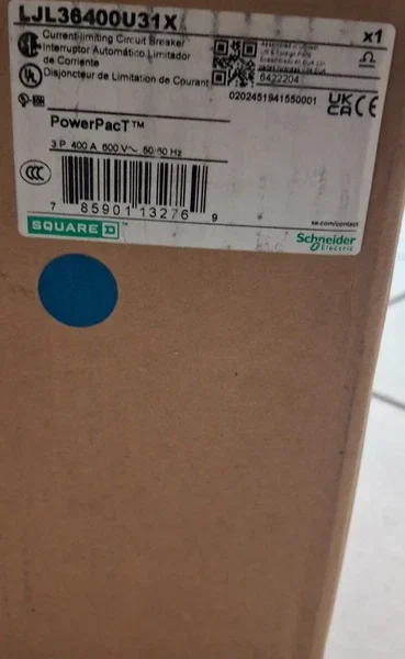 New Square D LJL36400U31X 400 Amp 3 Pole 600 VAC 25kA Power Pact Circuit Breaker