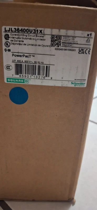 New Square D LJL36400U31X 400 Amp 3 Pole 600 VAC 25kA Power Pact Circuit Breaker 2 LJL36400U31X 0