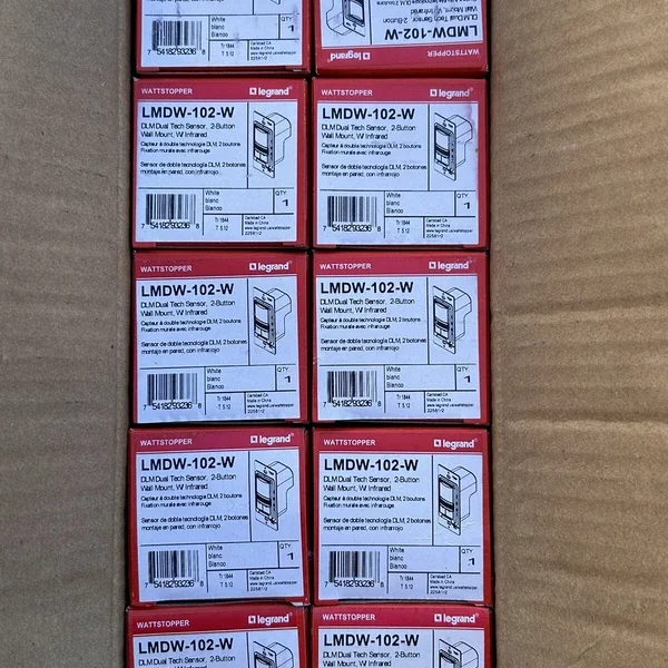 NEW Wattstopper LMDW-102-W Digital Dual Tech Sensor, 2-Button Lot Of (10)