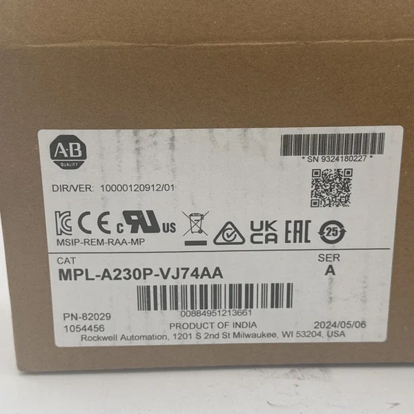 Allen Bradley MPL-A230P-VJ74AA Low-Inertia Brushless Servo Motor NEW - Expedite