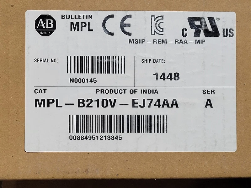 ALLEN BRADLEY MPL-B210V-EJ74AA Ser A Servo Motor MPLB210VEJ74AA NEW 2 MPL B210V EJ74AA 0
