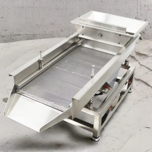 Electric Linear Vibrating Sifter Shaker 3mm Screen Stainless Steel Two Motor110V