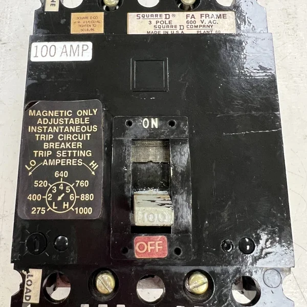 ?? SQUARE D 100 AMP CIRCUIT BREAKER 600 VAC 3 POLE FHL 3610018M