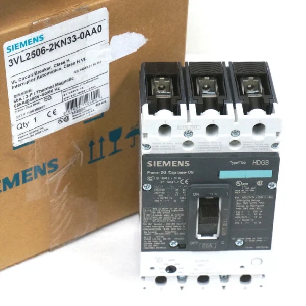 NEW SIEMENS 3VL2506-2KN33-0AA0 CIRCUIT BREAKER HDK3B060F, 60A/ 3-P/ THERM. MAG.