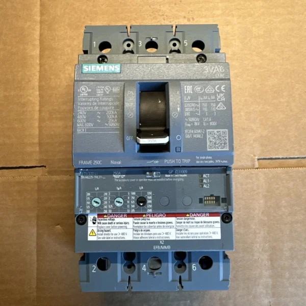 3va6225-7HL31-0aa0 Siemens 3VA4 250a 3 Pole New Surplus Circuit Breaker 3va6