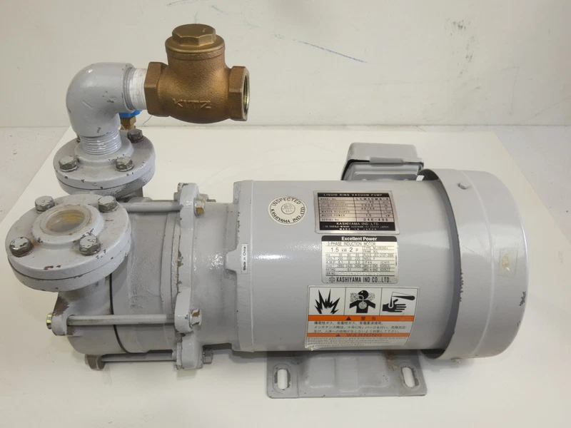 Kashiyama LEM 40MA-4 Liquid Ring Vacuum Pump w/ 1.5 kW Motor MLH8096V 2 40MA 4 0
