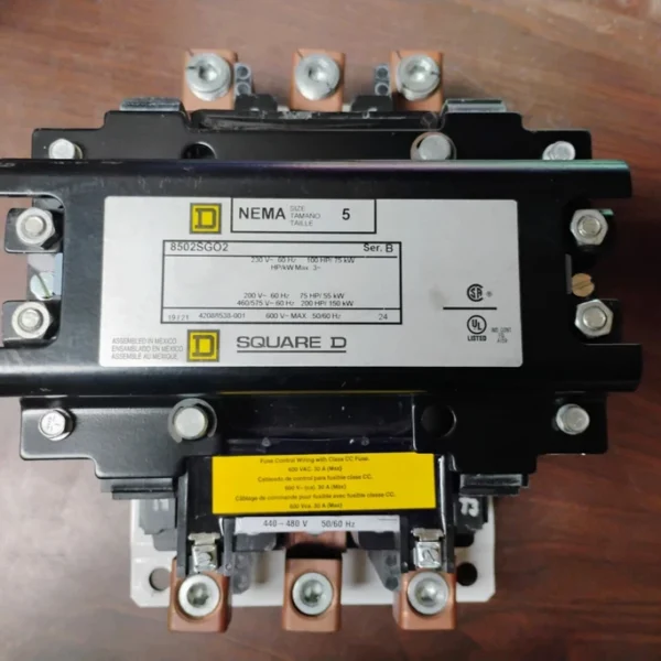 SQUARE D 8502SGO2 MOTOR STARTER NEMA 5 270 AMP 440-480V COIL NEW TAKE-OUT