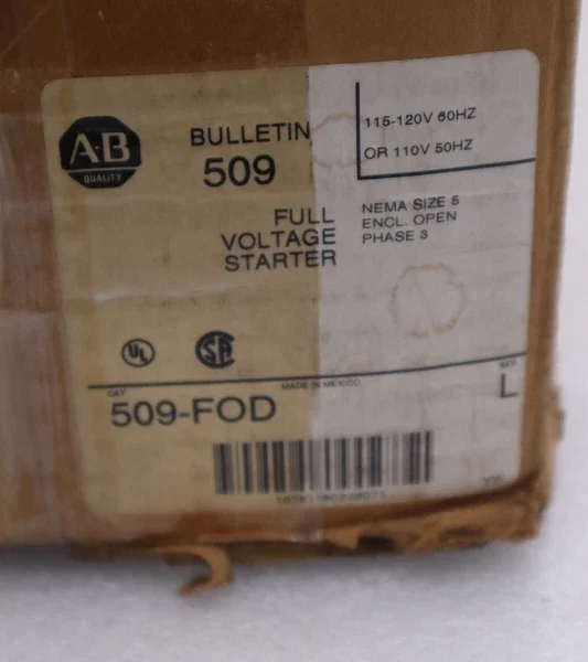 NEW IN BOX ALLEN BRADLEY SIZE 5 MOTOR STARTER 509-FOD STOCK G338