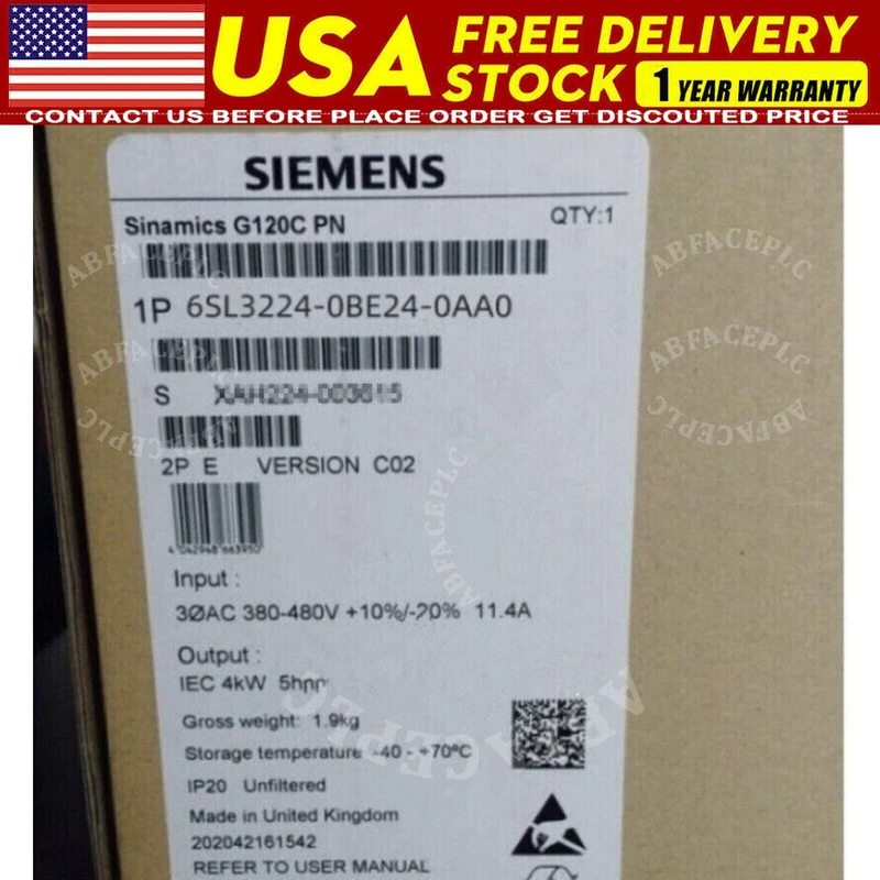 New Siemens G120 PM240 Power Module 6SL3224-0BE24-0AA0 6SL3 224-0BE24-0AA0 2 6SL3224 0BE24 0AA0 0