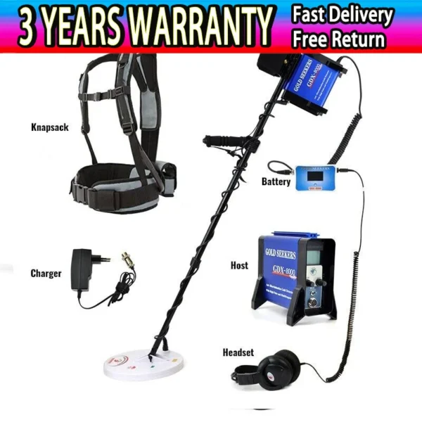 GDX8000 Gold Detector 8-Meter Depth Outdoor Treasure Hunter Metal Detector #TOP