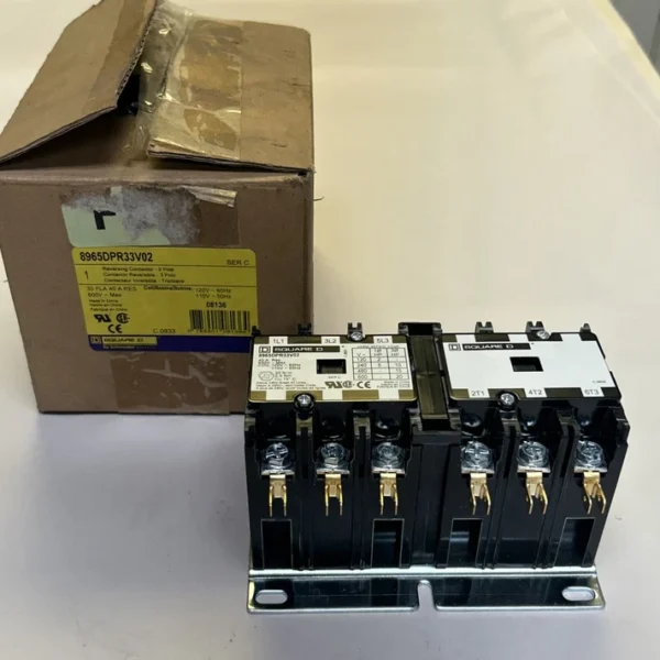 SQUARE D,8965DPR33V02,REVERSING HOIST CONTACTOR 30 A 3P 110/120 VAC NOS