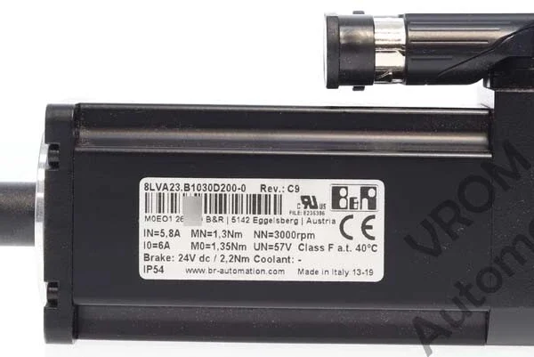 Surplus B&R Automation 8LVA23.B1030D200-0 Synchronous Servo Motor 1.35Nm 57V 3,0