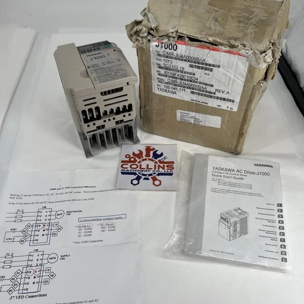 Yaskawa J1000 CIMR-JU4A0009BAA Variable Frequency Drive, 480V, 3 Phase, 8.8/7.2A