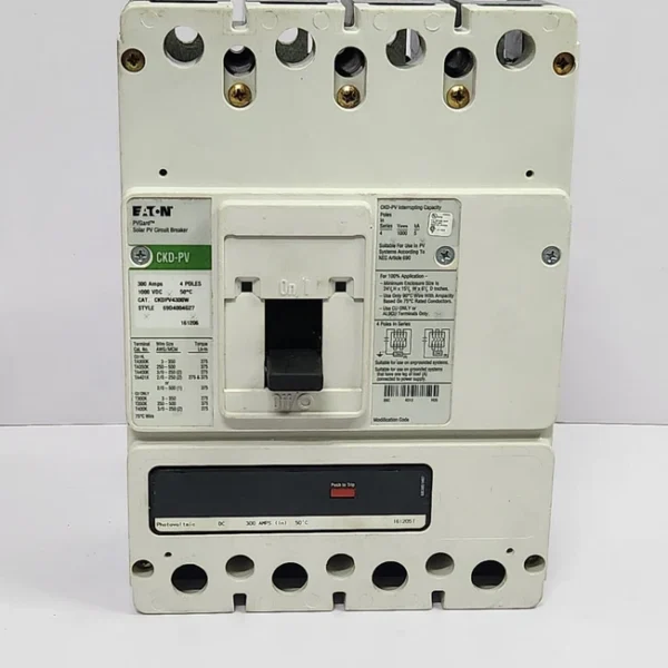 EATON CKD-PV SOLAR PV CIRCUIT BREAKER 300 AMPS 4 POLE CAT:CKDPV4300W FAST SHIP
