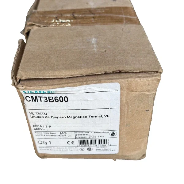 NEW Siemens CMT3B600 3p 600a Trip Unit For VL Circuit Breaker NEW BOX SURPLUS