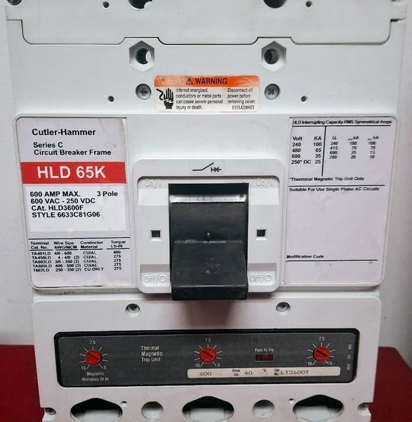 EATON / CUTLER- HAMMER HLD3600F 600A 3P 600V Circuit Breaker SHIPS SAME DAY