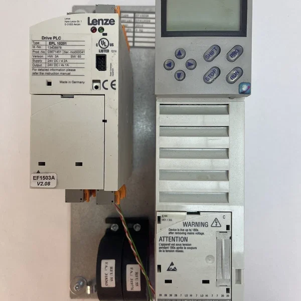 WEISS EF1503A ROTARY CONTROL SYSTEM W/ LENZE EPZ10201 APPL W/ D-31855 E82V152 4C