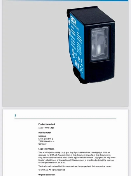 SICK AS30 Prime Edge Array Sensor EBM314/220A00