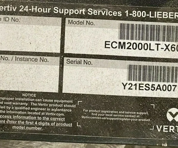 BRAND NEW ECM2000LT-X60 168124G43 VERTIV LIEBERT Y21ES5A007