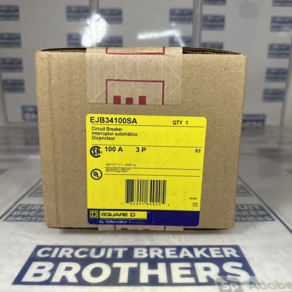 Square D EJB34100SA 100 Amp 480V 3 Pole Shunt Trip Circuit Breaker-Warranty New