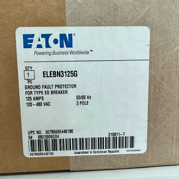 NEW EATON ELEBN3125G Circuit Breaker Ground Fault Earth Leakage 3P 120-480V 125A