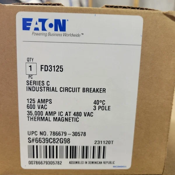 Eaton - FD3125 - Molded Case Circuit Breaker - New In Box