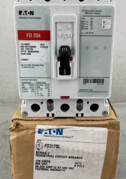 NEW EATON FD3175L CIRCUIT BREAKER 175 A 3P 600V