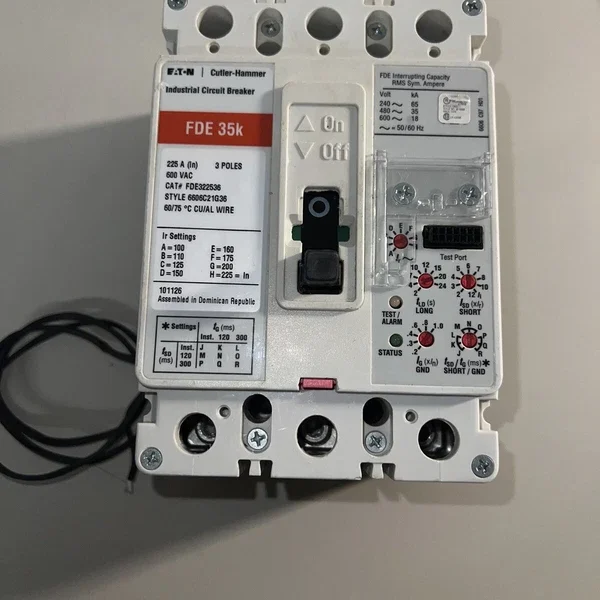 EATON IND CIRCUIT BREAKER, FDE322536, 225 A, 3 P, 480 V, 35kA@480 V. BRAND NEW.