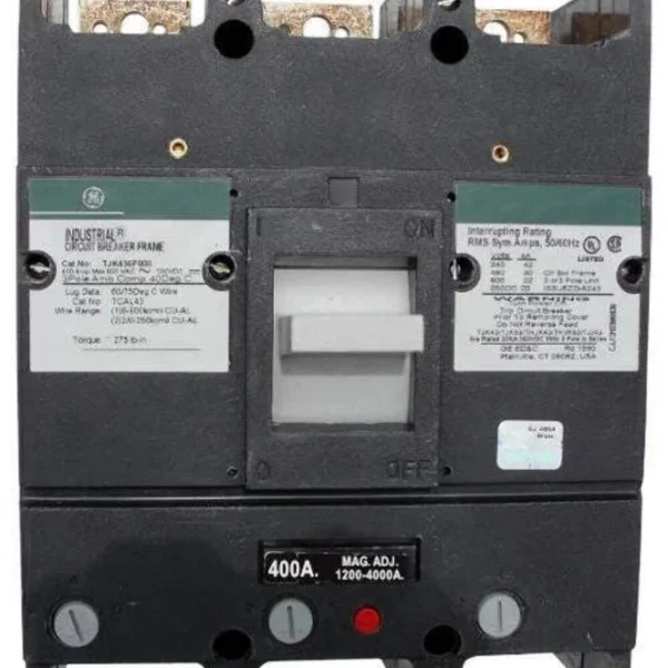 TJK436400WL - General Electric Feed-Thru 600V 400A 3 pole circuit breaker 30kA@4