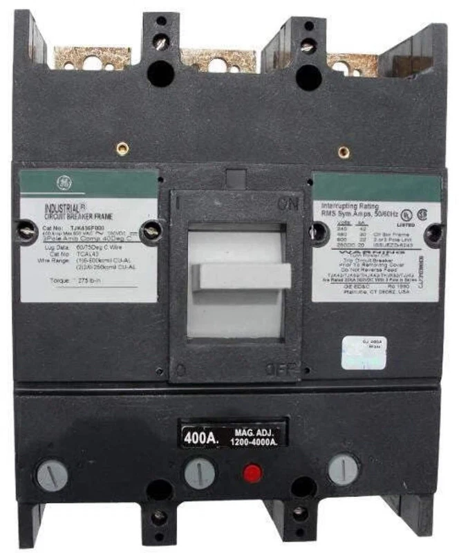 TJK436400WL - General Electric Feed-Thru 600V 400A 3 pole circuit breaker 30kA@4 2 Feed Thru 0
