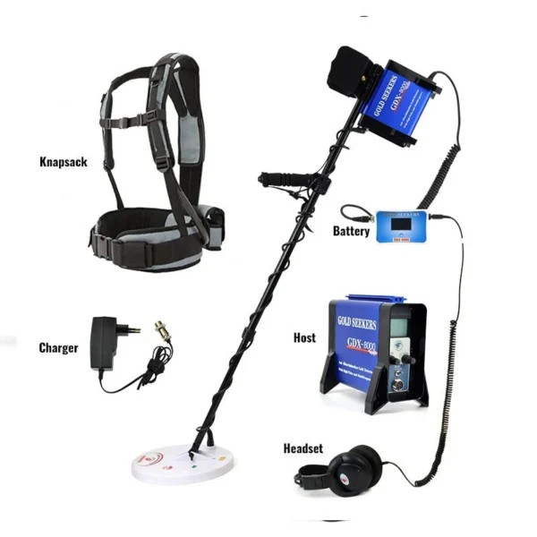 GDX8000 Gold Detector 8M Depth Hunter Equipment LCD Display 0.5W Metal Detector