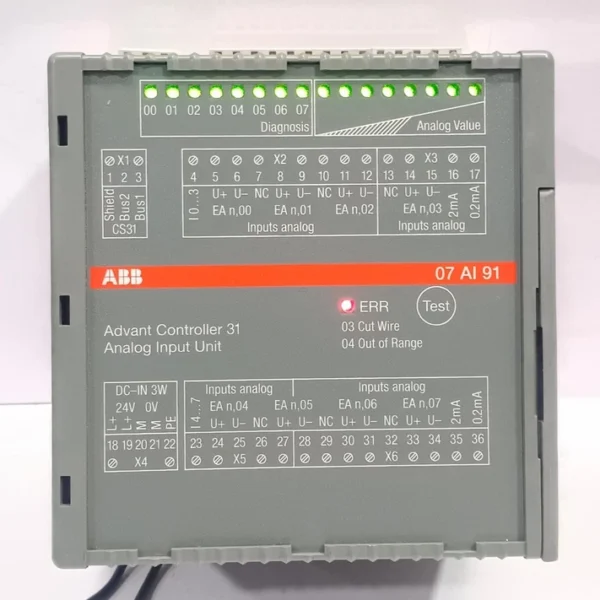 ABB GJR5251600R0202 07AI91 Advant Controller 31 Analog Input Unit 07 AI 91