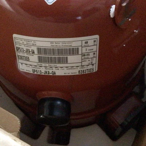 Trane/American Standard GP513-JK9-GA Hermetic Motor Compressor NEW