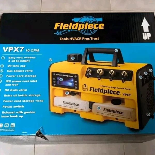 NEW Fieldpiece VPX7 Dual Stage 10 CFM DC Motor Vacuum Pump H86-171